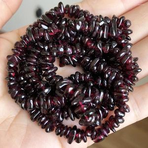 Beads 5-8MM Irregular Shape Freeform Chip Natural Stone Dark Red Garnet For Jewelry Making DIY Bracelet Necklace 33''Strands