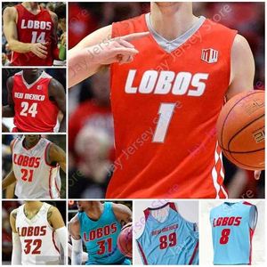 New Mexico Lobos Basketball Jersey College Jaquan Lyle Bragg Jr. Maluach Manigault Martin Vance Jackson Caldwell McGee Snell Granger