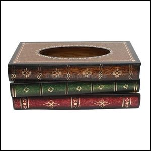 V￤vnadsl￥dor servetter Creative Europe Rec Napkin Paper Retro Style Book Box Luxurious Holder Ring Storage Table Decorati Packing2010 DH3HP