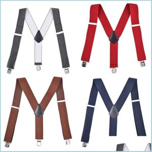 Suspenders Three Clips Suspenders Elastic Adt Widen Extended Woman Man Belt Wear Fashion Casual Braces Accessory America Dhseller2010 Dhyps