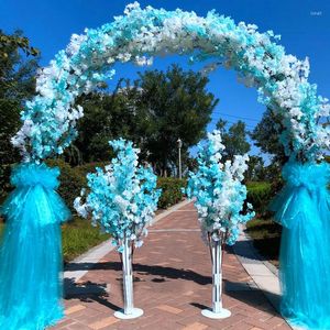 Party Decoration Simulated Cherry Blossom Wedding Arch Decorative Garden Backdrop Iron Stand Flower Frame ￤ktenskap DIY