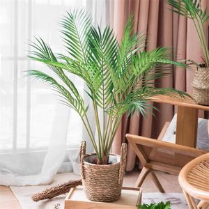 Decorative Flowers Wholesale 90CM 7 Fork Artificial Palm Tree Plastic Banana Indoor And Outdoor Fake Plants El Home Wedding House Aecoratio