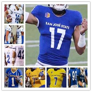 Wskt Custom College San Jose State Spartans SJSU Fußballtrikot Nick Starkel Tyler Nevens Bailey Gaither Kyle Harmon Kairee Robinson Tre Walker