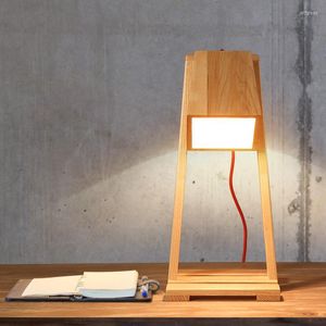 Bordslampor Creative Wood Desk Lamp -lampor. Bedside Aisle Lighting Art Decoration Study Reading Lamp. E27 LED -glödlampa som gåva