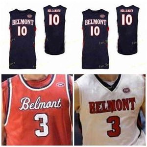 SJ NCAA College Belmont Bruins Basketball Jersey 2 Grayson Murphy 3 Dylan Windler 10 Caleb Hollander 14 Nick Hopkins Custom Stitched