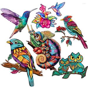 Paintings Unique Wooden Animal Jigsaw Puzzles Adults Kids Birthday Gifts Home Decor Puzzel Children Family Games Toys 2022
