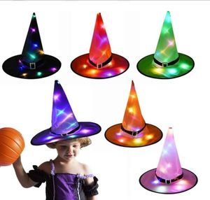 Halloween Witch Hat With Lights Led Hanging Lighted Up Inhoor Outdoor Tree Yard Garden Porch Decorations Gift for Kids
