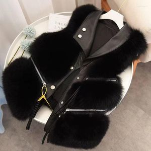 Kamizelki damskie Faux Fur Vester płaszcz bez rękawów klapa szczupła dopasowanie plusy misie w rozmiarze 2022 High Street Pluszowa kurtka