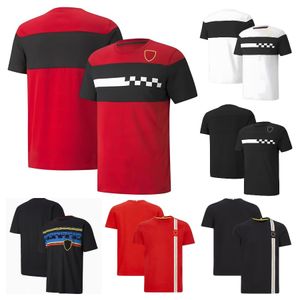 2023 F1 Fãs Camiseta Fórmula 1 Equipe Vermelha Camisetas Terno de Corrida Motorsport Jersey Manga Curta Verão Casual Camiseta com Impressão de Grandes Dimensões