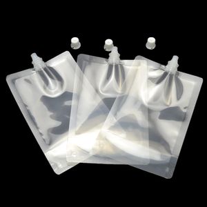 500ml 17oz Stand-up Transparent Plastic Drink Packaging Bag Spout Pouch for Beverage Liquid DIY Juice Milk Coffee