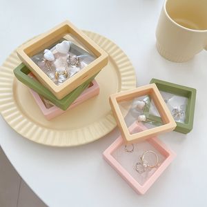 PE Film Jewelry Box Transparent 3D Floating Frame Display Case Ring Earrings Bracelet Necklace Packaging Boxes