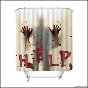 Party Decoration Halloween Horror Shower Curtain HD 3D Printing Polyester Waterproof Partition Home Drop Delivery 2021 Gard BDESPORTS DHDNS