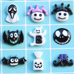 50Pcs Arts and Craft t Random Resin Flatback Flat Back Halloween Craft Embellishment Wizard Pumpkin Lantern Ghost Spider Skull Castle