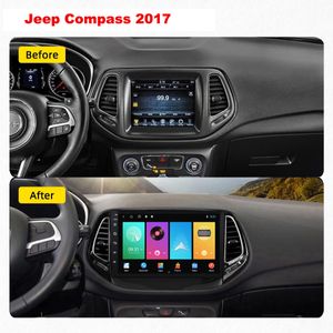 Android 10 Car Video DVD Jeep Compass-2017ラジオマルチメディアオーディオステレオGPSシステムBT