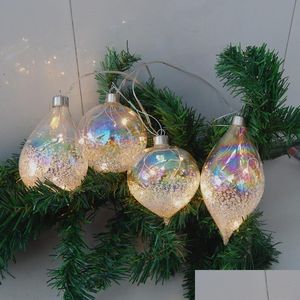 Party Dekoration 4 Teile/paket Kleine Größe Beleuchtung Serie Glas Anhänger Weihnachten Tag Hängende Kugel Zwiebel Tropfen Kegel Aufhänger Lieferung Mxhome DH9J2