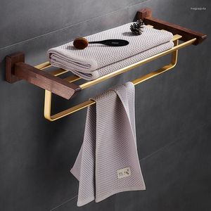 Bath Accessory Set Aluminum & Wood Bathroom Hardware Accessories Towel Bar Tissue Rack Toilet Brush Holder Corner Shelf Robe Hook