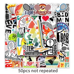 50pcs graffiti skateboard adesivos de badminton para carro de capacete de carro com capacete de l￡pis Di￡rio de laptop para laptop Decor de laptop Decal