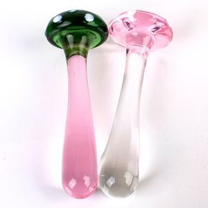 Anal Toys 14cm Mushroom Glass Dildos For Anal Plug Women Men 18 Couples Tools Butt Plugs Dilator Sex Toys Adult Games Erotic Products Shop 220922