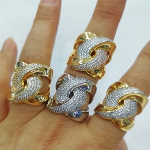 Pierścienie klastra Godki Crossover Luksusowe oświadczenie Ułożenie Pierścień dla kobiet Wedding Cubic Zircon zaręczyny Dubai Punk Bridal Top Finger Pierścienie 220921