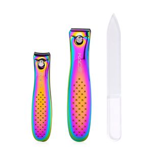 Kutseldsax 3st Professional Nail Clipper Cutter Set rostfritt st￥l Rainbow t￥nagel Sk￤rtrimmer Clippers Manicure Pedicure Tool 220922