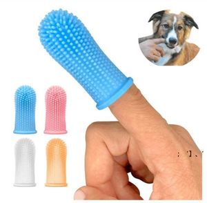 Köpek tımar köpek süper yumuşak evcil parmak diş fırçası dişler temizleme kötü nefes bakımı toksik olmayan silikon aletler köpekler kedi malzemeleri envanter GCB156