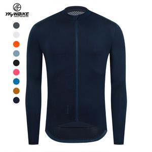 Radfahren Shirts Tops YKYWBIKE Herbst Pro Team schwarz Langarm Jersey Rennen Radfahren Jersey Fahrrad Kleidung Italien Mesh Stoff Ärmel 220922