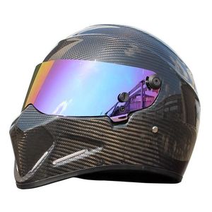 Capacetes de motocicletas Marca de fibra de face completa Capacete de face de face Carting de locomotiva Personalidade Motocross Car Racing Capacete22255