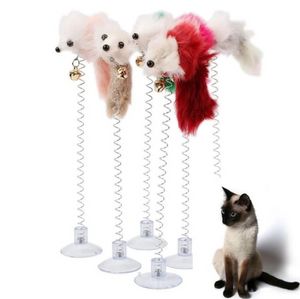 Cartoon Pet Cat Toy Stick Feather Rod Mouse With Mini Bell Cats Catcher Teaser Interactive Cat Toys Wly935