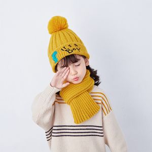 スカーフラップ帽子スカーフグローブセット2〜7歳の子供ビーニーセットレター