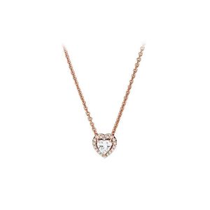 925 Sterling Silver Heart Pendant ketting originele doos voor Pandora CZ Diamond Bright Star Chain Necklace Women and Men Set Gifts260N