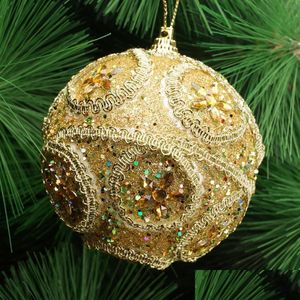 Decorazione per feste Balli per alberi di Natale Rhinestone Billette Ball Ornament Kerst Ozdoby Swiateczne 8cm Delivery Delivery Bdebag Dh9dg