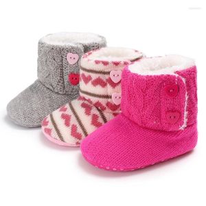 Stiefel Winter Born Infant Baby Mädchen Jungen Stiefel Häkelstrick Wolle Weiche Unterseite Unisex Warmer Schuh Niedliche Kleinkind-Schneeschuhe 0-18M