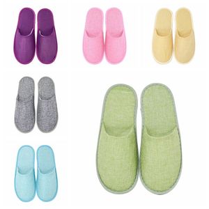 Disposable Slippers Comfortable Breathable SPA Anti-slip Hotel Home Travel Linen Slippers Hospitality Footwear Guest Shoes by sea RRB15670