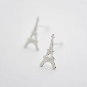 Orecchini con perno 925 Solido Reale Argento Sterling Torre Eiffel Per Le Donne Regalo Del Partito Gioielli Pendientes Boucle D Oreille Eh977