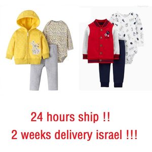 Zestawy odzieży Baby Boy Ubrania z długim rękawem Patchwork Kurtka Romper Spods 2022 Born Girl Costume Spring Setfit Fashion 6-24m