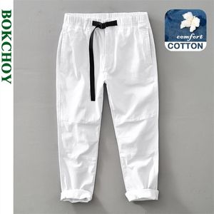 Calças masculinas Primavera e verão Man Brand Treous Workwearwear algodão Allmatch calças multipocket casual L8219 220922