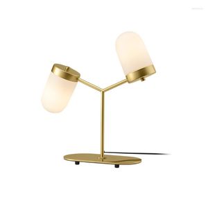 Table Lamps Modern Metal Glass Lights Brass White Lamp For Living Room Study Bedside Bedroom Home Decoration Desk Light TA191