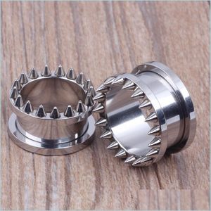 Plugs Tunnels Mix 5-18Mm 80Pcs/Lot Spike Overstate Rivet Screw Flesh Tunnel Stainless Steel Ear Plug Piercing Body Dro Dhseller2010 Dhtie