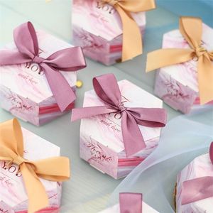 RAGAZZO REGALO CREATIVO Romantico Margle Candy Box Bomboni per matrimoni e Gifts Pink Box Supplies Festa per baby Shower Paper Sweet Chocol