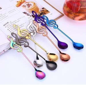 Tail Music Note Coffee Spoon Stainless Steel Home Kitchen Dining Flatware Ice Cream Dessert Spoons Cutlery Tool