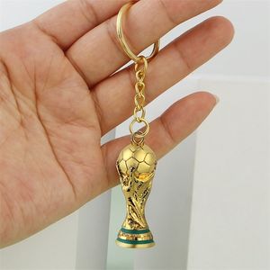 Plush Keychains 2Pcs World Cup Trophies Keychain Hanging Decoration Alloy Handicraft Pendant For Ball Fans Fashion Gifts 220922