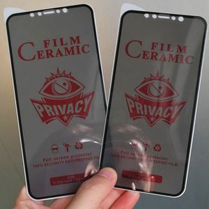 Protetor de tela para iPhone 15 Pro máximo 14 mais 13 mini 12 11 xs xr x 8 7 se privacidade privado cerâmica anti -espião filme de brilho