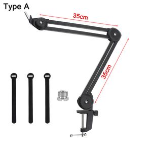 Microphone Boom Arm Stand Heavy Duty Cantilever Bracket Tripod Adjustable Suspension Scissor Spring Built-in Mic Stand for Live