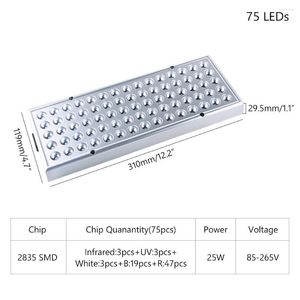 Grow Lights Red Blue White IR UV Led Light Panel 45W 25W Full Spectrum Fitolampy For Indoor Plants Greenhouse Hydroponic