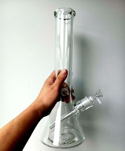 Clear Hookahs Glass Bong Beaker Water Pipe Thick Oil Dab Rigs Ash Catcher for Smoking with 18mm Female Joint