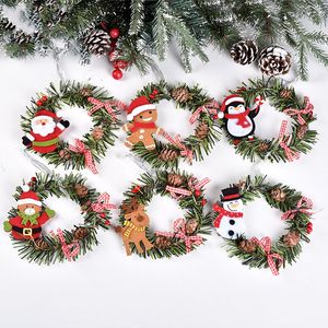 Weihnachtsgirlande Anhänger Weihnachtsbaum -Ornamente Pnecone Santa Claus Snowman Penguin Tiermuster Dekoration Home Decor Luxus 3ms D3