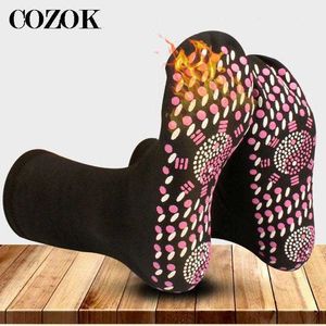 Men's Socks 3 Pairs Self-heating Magnetic Women Men Self Heated Tour Therapy Comfort Winter Warm Massage Pression Y2209