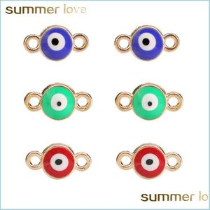 Charms Diy Oil Difre 3 Color Evil Blue Eye Pendants Charm för nyckelringarmband Lucky Gold Plated Alloy Jewelry Drop Delivery 2021 Fi Dhzy6