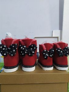 Children's Women's Lovely Bow-knot Snow Boots Strange Fashion Flat-soled Shoes Boots Size EUR 25-41