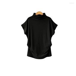 女性のブラウス女性のシャツ到着女性ソリッドカラーシャツトップ2022スタイリッシュレディータートルネック半袖カジュアルブラウスの女性